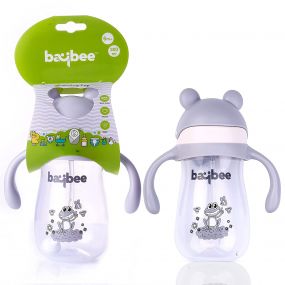 Baybee Insulated Flippo 300 ml Anti Slip Baby Sipper Bottle With Soft Silicone BPA Free Straw