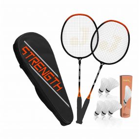 Jaspo Get Set Steel Badminton Racket Combo Set Red Colour for Boys And Girls