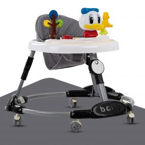 Baybee Kidzee Baby Walker for Kids with 3 Position Adjustable Height, Baby Toys and Music - Black