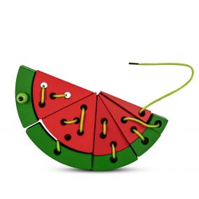 Logic Concentration Fine Watermelon Threading Game Training Learning Educational Wooden Toys Threading Toy Lacing Block Puzzle