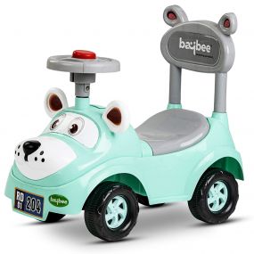 Baybee Snooper Ride On Baby Car for Kids, Baby Ride On Car With Music & Horn Button-Kids Ride On Push Car for Children | Ride On Toys Kids Baby Car | Ride On Car for Kids 1-3 Years Boy Girl (Green)