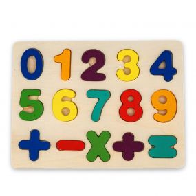 Baybee Wooden 0 to 9 Number & Math Sign Puzzle for Kids Toys, Baby Toys with Numbers & Shape Matching Board Games, Early Learning Educational Puzzle Block Toys for Kids Age 3+ Years Boys Girls