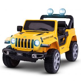 Baybee Robicun Rechargeable Battery Operated Electric Kids Car Jeep | Ride-on Baby Car with Light, USB, Music| Electric Battery Big Car | Battery Operated Car for Kids to Drive 2 to 6 Years (Yellow)