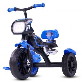 Baybee Harley Kids Tricycle Cycle for Kids/Baby, Smart Plug n Play Baby Tricycle Cycle with Led Light & Music High Backrest | Baby Kids Cycle Tricycle | Tricycle for Kids 2 to 5 Years Boy Girl (Blue)