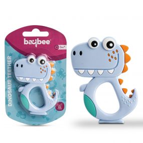 Baybee Silicone Teether For Baby | (3M+), Dinosaur Light Blue
