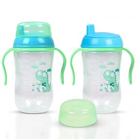 Baybee 300ML Sipper Bottle for Kids, BPA Free Anti-Spill Sippy Bottle | Training Sippy Cup, Baby Bottle Sipper | Sipper Bottle for Kids Infants & Toddlers 6 Months to 3 Years Boys Girls (Green)
