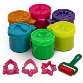 Baybee Air Dry Clay Dough for Kids, Non-Toxic Moulding Clay for Kids Arts And Craft With Colors, 4 Shapes And Rollers (3+ Years), 6 Colors Small
