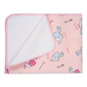 Baybee Baby's Cotton Plastic Sleeping Mat for Home-Baby Waterproof Bed Protector Dry Sheet| Travel Foam Cushioned Nappy Changing mats (Large, Pink)