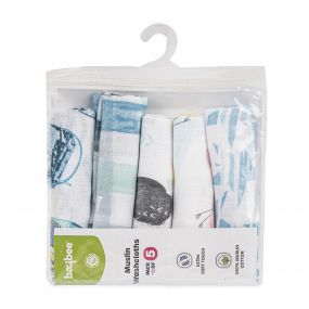 Baybee 100 Cotton Muslin Baby Napkins Towel for New Born, Ultra-Soft & Absorbent Baby Napkins Wash cloth | Face Muslin Baby Towel Napkin for Kids | Baby Towel Napkin for New born (Assorted) (Pack of 5)