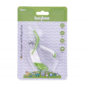 Baybee Baby Nail Clipper with Magnifier Zoom Lens, Safety Nail Cutter for New Born Babies Infant Toddler, Manicure Pedicure Care | Baby Nail Cutter | Nail Clipper for New Born Baby (Pack of 1) (Green)
