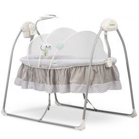 Baybee Wanda Electric Cradle for Baby, Automatic Swing Baby Cradle with Mosquito Net, Remote, Toy Bar & Music | Baby Cradle Crib Jhula | Baby Swing Cradle for Baby 0 to 2 Years Boys Girls (Grey)