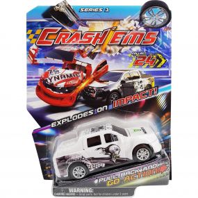 Crash'Ems – Monster Pull Back Vehicle for kids 3 Years and Above, Explodes on Impact (Multicolour)