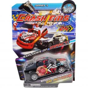 Crash'Ems Boxer Pull Back Vehicle for kids 3 Years and Above, Explodes on Impact (Multicolour)