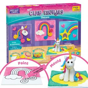 Imagimake Clay Murals Unicorn 2 in 1 Mould & Glass paint DIY Kit For Kids 5+