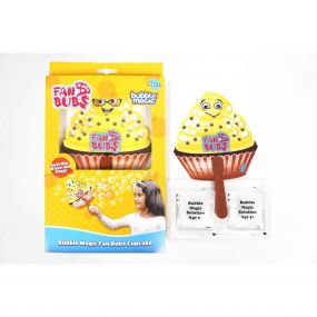 Bubble Magic Fan Bubs Cupcake, with Bubble Solution For Kids 3Y+