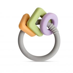 Little Rawr Geo Shape Ring Teether Toy | Multicolour