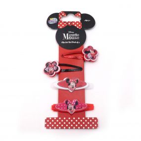 Lil Diva Minnie Mouse Clip Set Red Pack Of 4, For Kids 3Y+