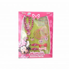 Li'l Diva Minnie Mouse fashion set of 12pcs accessories 1 Necklace,1 Bracelet,4 Bangles,4 Clips and 2 Rings for Girls