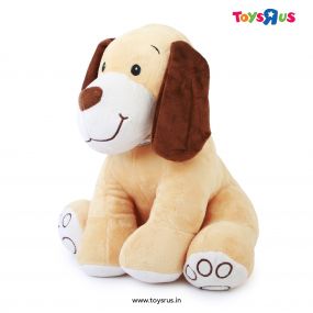 Sitting Dog with Bone Muffler 34 cm Plush Soft Toy