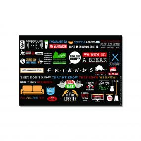 Epic Stuff Friends TV Series Infographic Rectangular Fridge Magnet