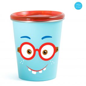 Rabitat Shyguy Spill Free Stainless Steel Blue Cup With Red Lid