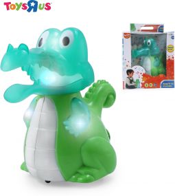Bruin Bump & Go Green Crocodile With Music And Light Feature For 12- 24 Month Kids