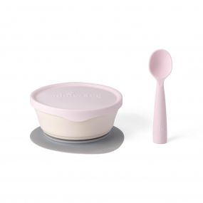Miniware First Bite Suction Bowl With Spoon Feeding Set Vanilla/Cotton Candy