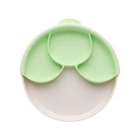Miniware Healthy Meal Suction Plate With Dividers Set Vanilla/Key Lime