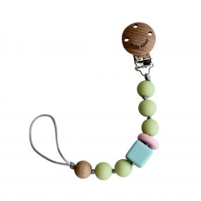 Little Rawr Silicone Pacifinder Beads With Clip Holder | Green | Multicolour