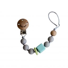 Little Rawr Silicone Pacifinder Beads With Clip Holder | Grey | Multicolour