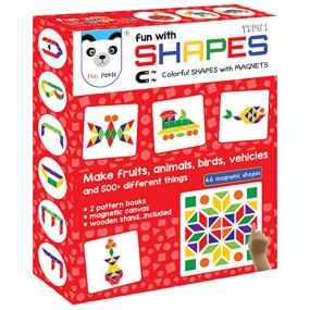 Fun Magnetic Shapes Big Type 1 with 44 Magnetic Shapes, Magnetic board, 200 Design Book, Display Stand