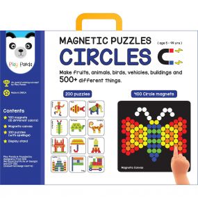 Magnetic Puzzles Big Circles with 400 Magnets, Magnetic Board, 200 Puzzle Book, Display Stand