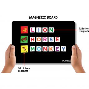Magnetic Learn to Spell Animals with Magnetic Board, 104 Magnets, Spelling Guide