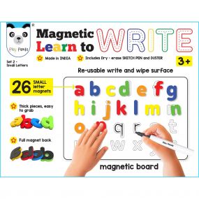 Magnetic Learn to Write Capital Letters with Write & Wipe Magnetic Board, Small Letter Magnets, Sketch Pen, Duster