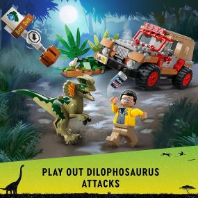 LEGO Jurassic Park Dilophosaurus Ambush 76958 Building Toy Set (211 Pieces)