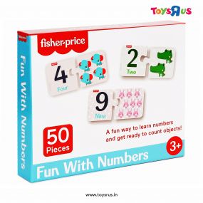 Fisher Price Fun with Numbers Puzzle - 50 Pieces Numbers  Matching Puzzle for Kids Age 3 Years & Above - Learning and Development Puzzles - Fun & Learn with Colorful Puzzles