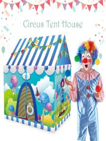 Baby Moo Playtime Foldable Tent House Circus - Blue