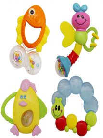 Baby Moo Animal Multicolour Set of 4 Musical Rattle Toys With Light