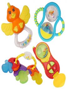Baby Moo Mixed Multicolour Set of 4 Musical Rattle Toys With Light