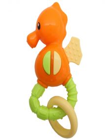 Baby Moo Seahorse Orange Rattle Toy