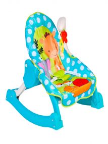 Baby Moo 3 Adjustable Level Backrest Musical Baby Rocking Chair Blue Polka Dot