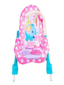 Baby Moo 3 Adjustable Level Backrest Musical Baby Rocking Chair Pink Polka Dot