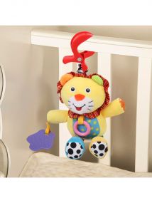 Baby Moo Lion Yellow Hanging Pulling Toy With Teether