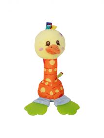 Baby Moo Baby Duckling Yellow Soft Rattle With Teether