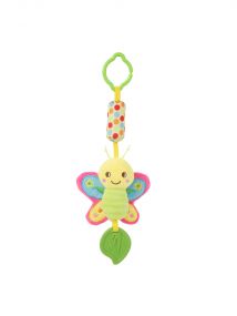 Baby Moo Butterfly Pink Hanging Musical Toy / Wind Chime With Teether