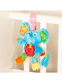 Baby Moo Elephant Blue Pulling Toy With Teether