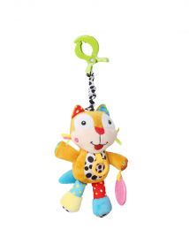 Baby Moo Big Eyed Multicolour Hanging Pulling Toy With Teether