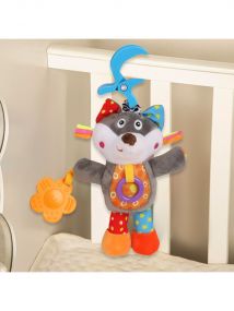 Baby Moo Puppy Love Multicolour Hanging Pulling Toy With Teether