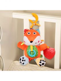 Baby Moo Smart Fox Orange Hanging Pulling Toy With Teether
