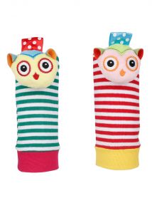 Baby Moo Owls In Love Multicolour Set of 2 Socks Rattle